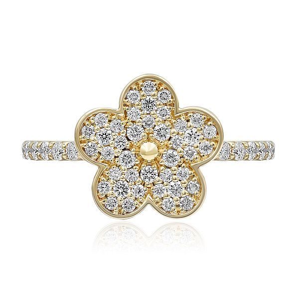 Кольцо из желтого золота с бриллиантами