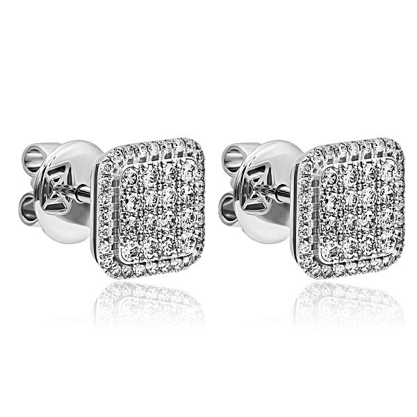 Пусеты из белого золота с бриллиантами