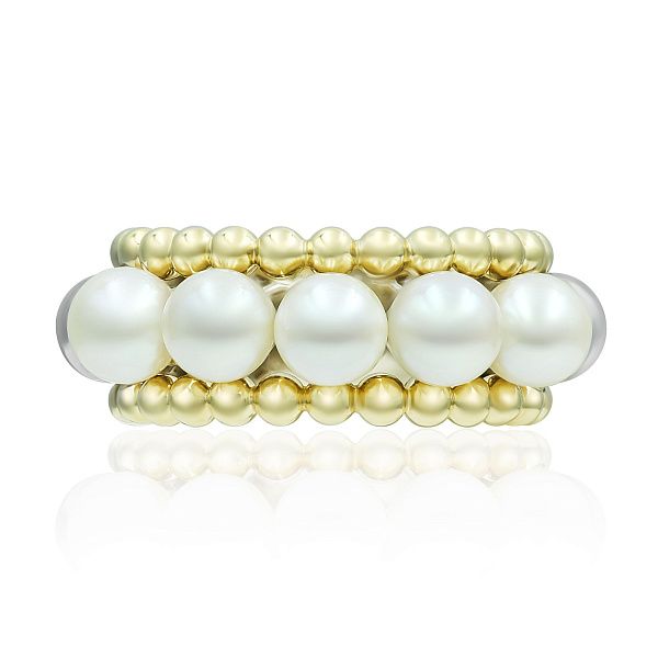 Кольцо из желтого золота с жемчугом