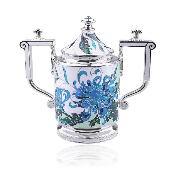 Сахаpница «Хризантемы» из серебра