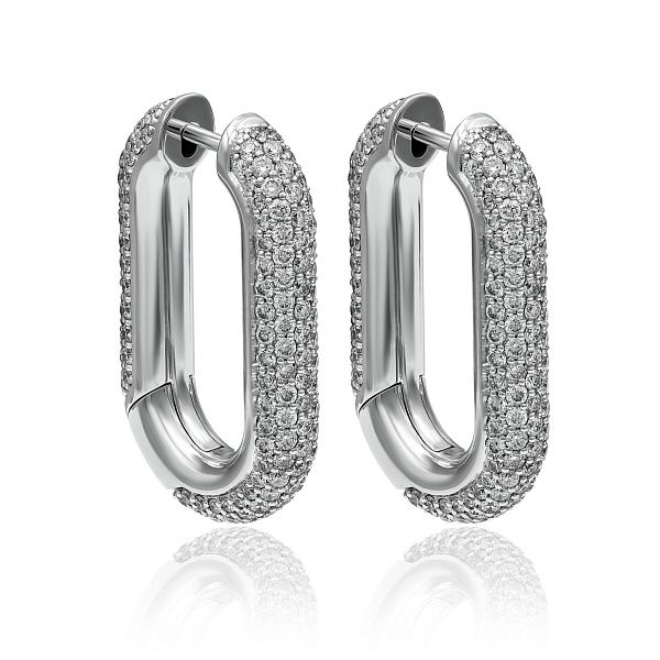 Серьги из белого золота с бриллиантами