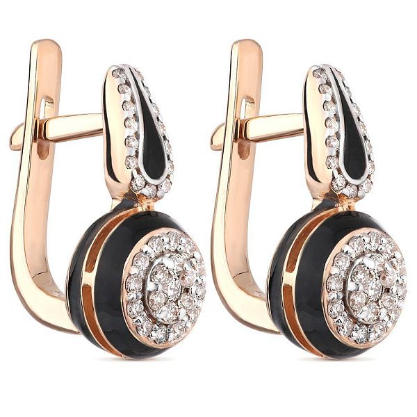 Серьги из красного золота с бриллиантами