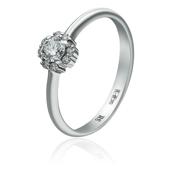 Кольцо из белого золота с бриллиантами