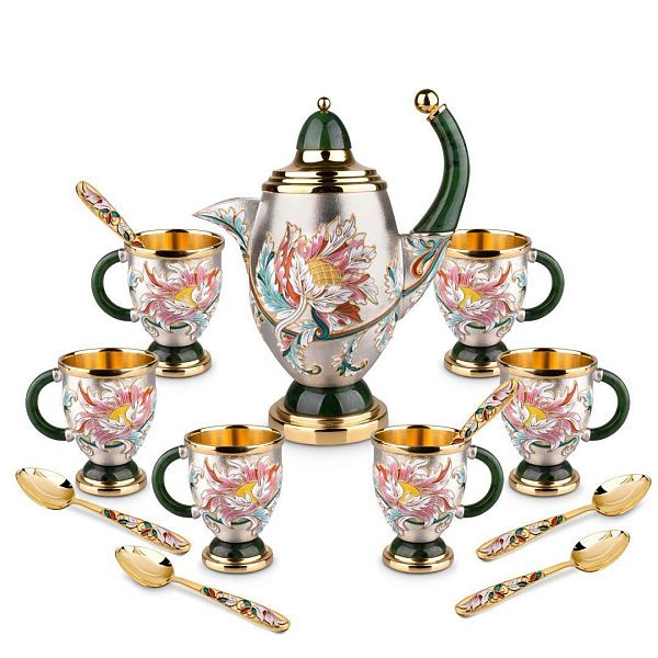 Сеpвиз кофейный из серебра