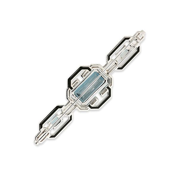 Брошь из белого золота с топазом 15.45 ct и бриллиантами