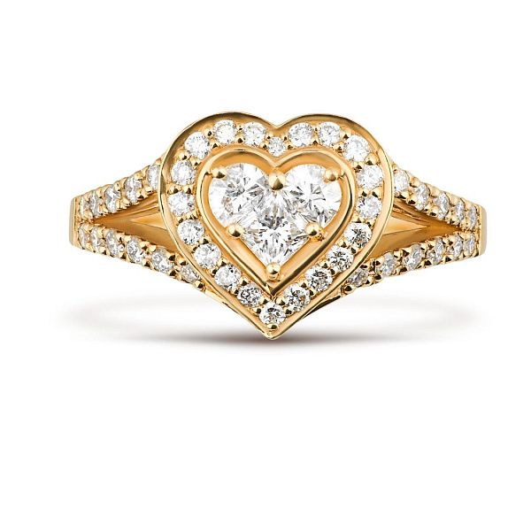 Кольцо из желтого золота с бриллиантами