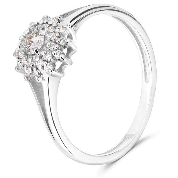 Кольцо из белого золота с бриллиантами