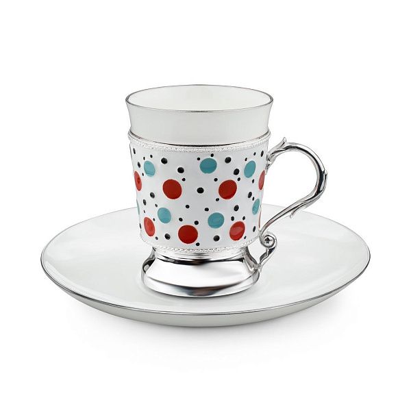 Набор кофейный «Русские традиции» из серебра