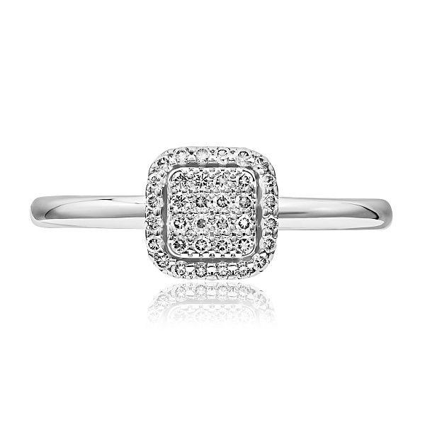 Кольцо из белого золота с бриллиантами