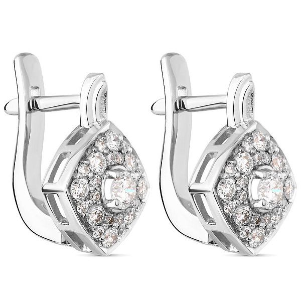 Серьги из белого золота с бриллиантами