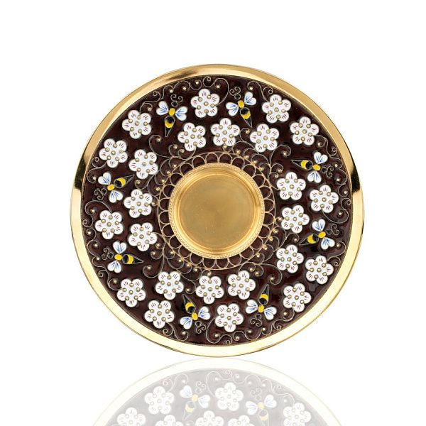 Блюдце «Пчелка» из серебра 