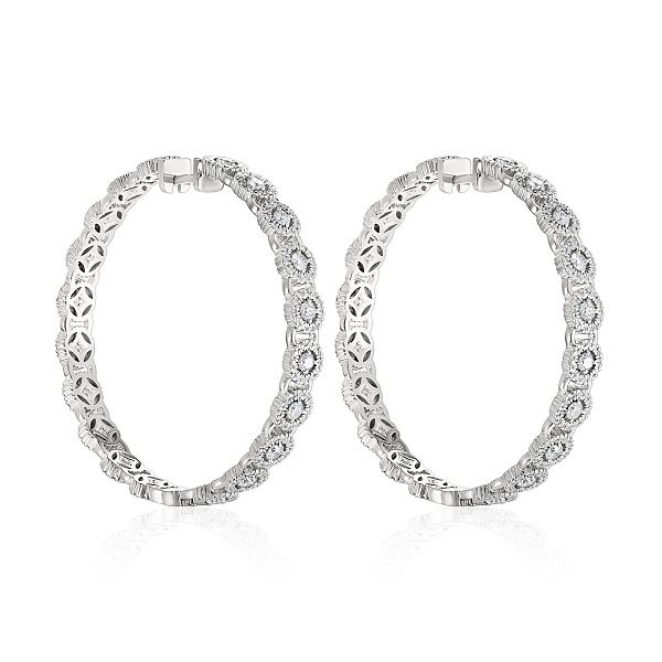 Серьги из белого золота с бриллиантами