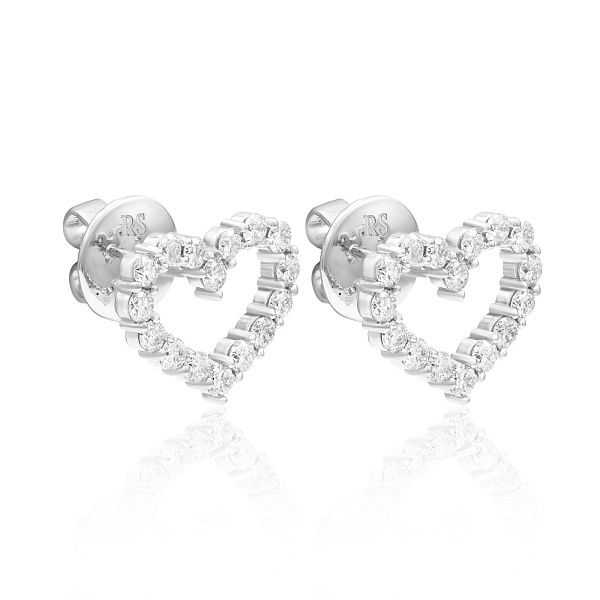 Пусеты из белого золота с бриллиантами