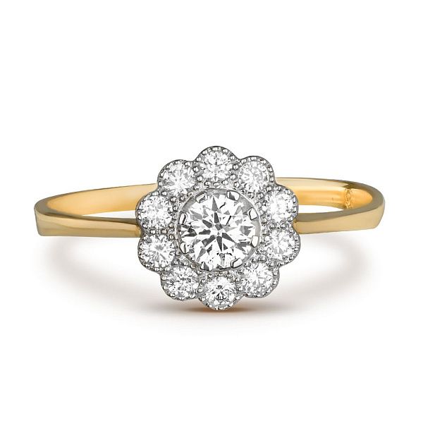 Кольцо из желтого золота с бриллиантами