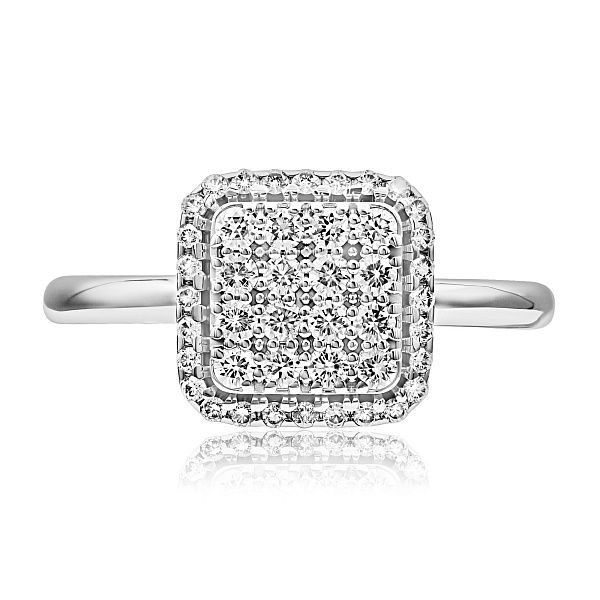 Кольцо из белого золота с бриллиантами