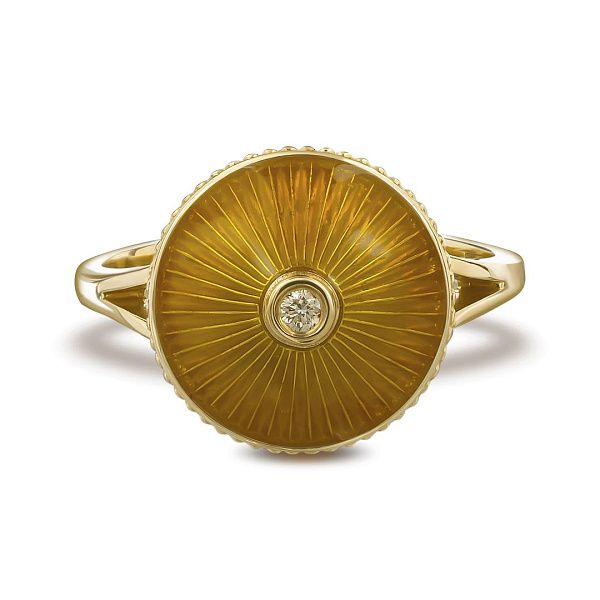 Кольцо из желтого золота с бриллиантом
