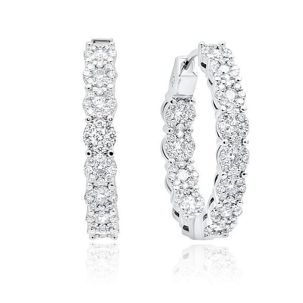 Серьги из белого золота с бриллиантами