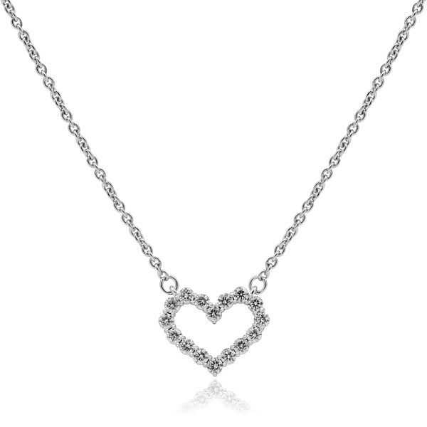Колье «Сердце» из белого золота с бриллиантами