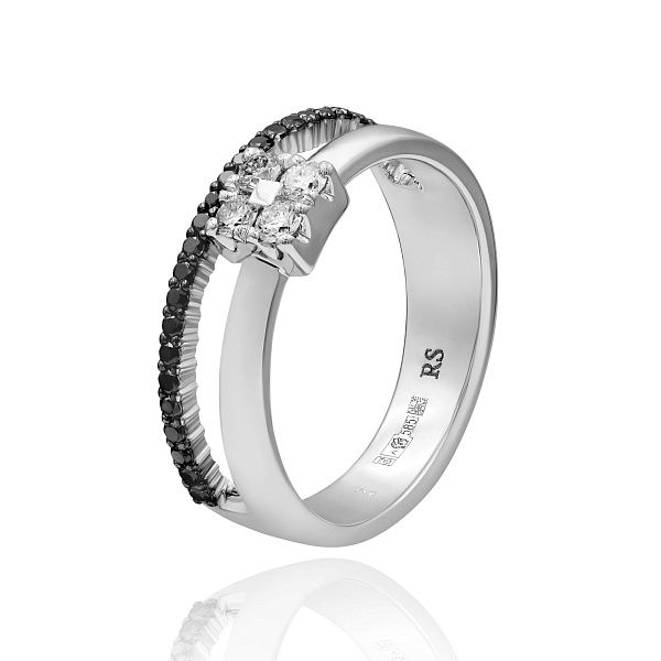 Кольцо из белого золота с бриллиантами