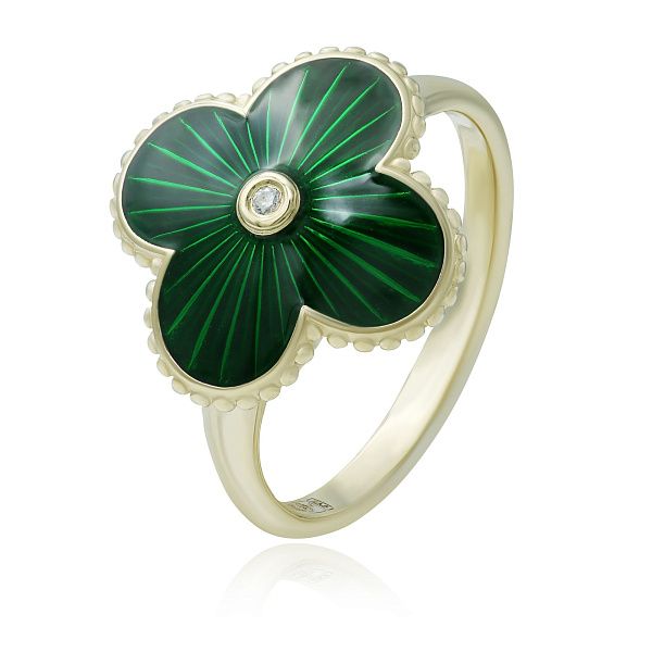 Кольцо из желтого золота с бриллиантом