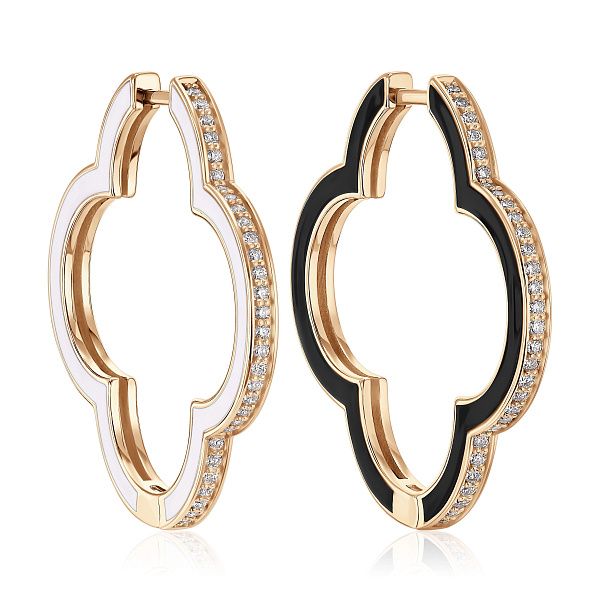 Серьги из красного золота с бриллиантами