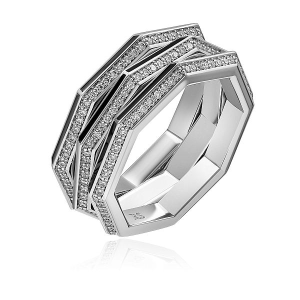 Кольцо из белого золота с бриллиантами