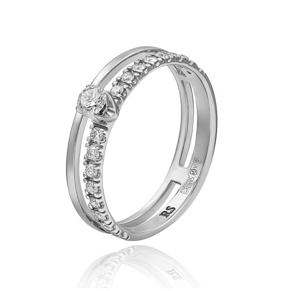 Кольцо из белого золота с бриллиантами