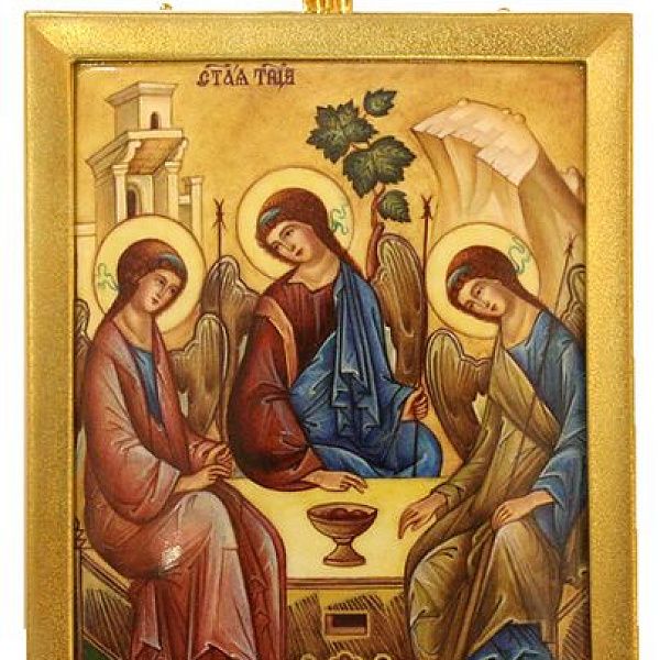 Икона «Троица» из серебра