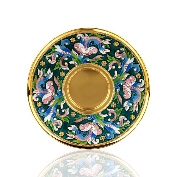 Блюдце «Кудри» из серебра 