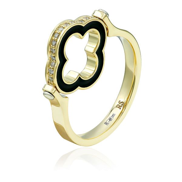 Кольцо из желтого золота с бриллиантами