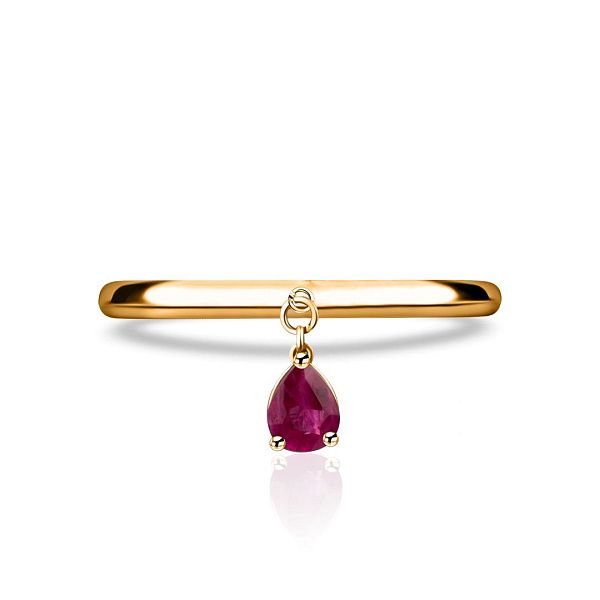 Кольцо из желтого золота с рубином