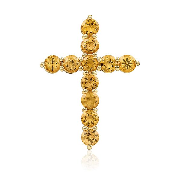 Крест из желтого золота с сапфирами