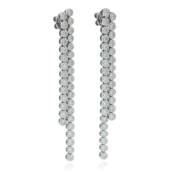 Пусеты из белого золота с бриллиантами