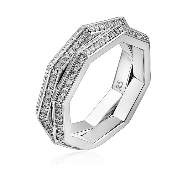 Кольцо из белого золота с бриллиантами