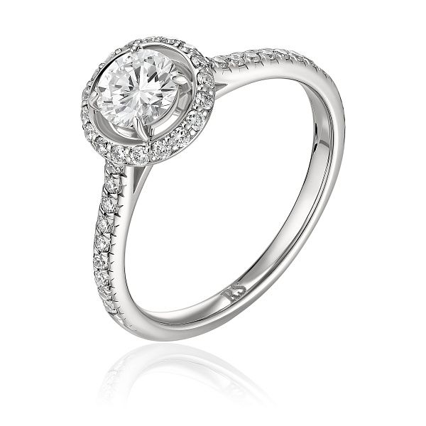 Кольцо из белого золота с бриллиантами