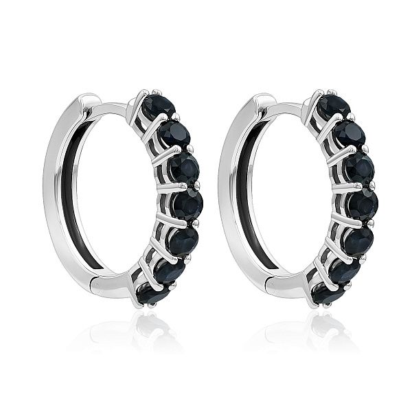 Серьги из белого золота с сапфирами