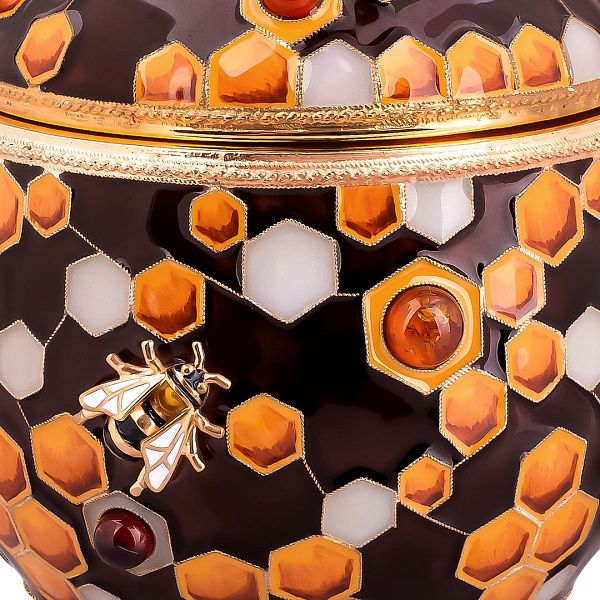 Медовница из серебра с янтарем