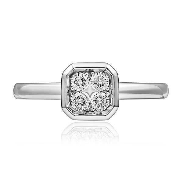 Кольцо из белого золота с бриллиантами