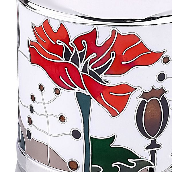 Чашка «Маки» из серебра 