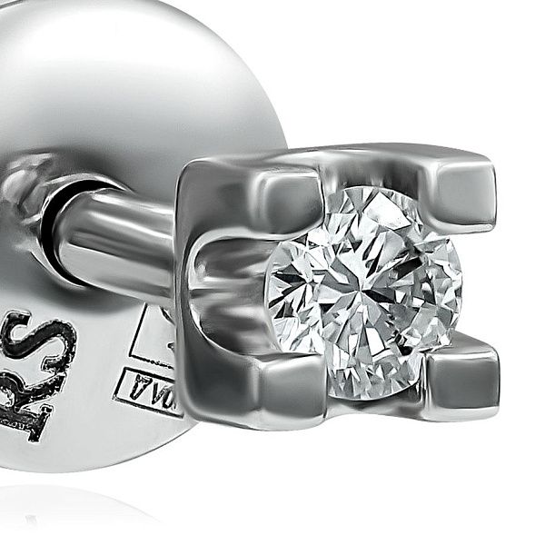 Пусеты из белого золота с бриллиантами