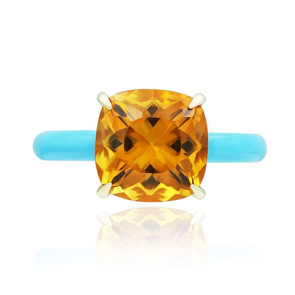 Кольцо из желтого золота с цитрином