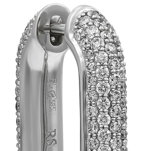 Серьги из белого золота с бриллиантами