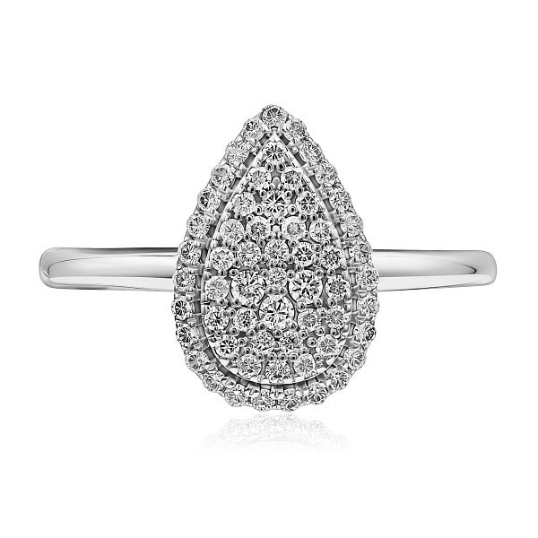 Кольцо из белого золота с бриллиантами