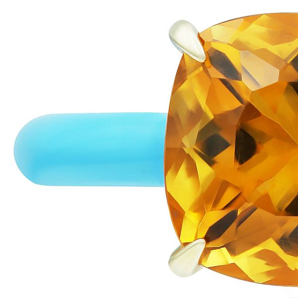 Кольцо из желтого золота с цитрином