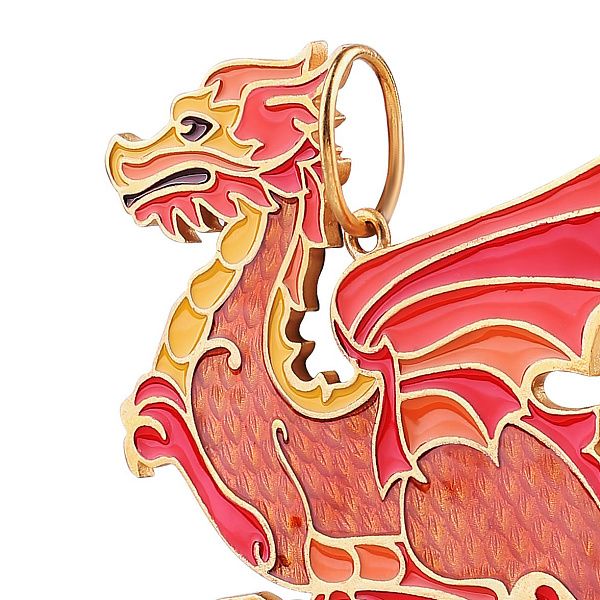 Елочная игрушка «Дракон» из серебра