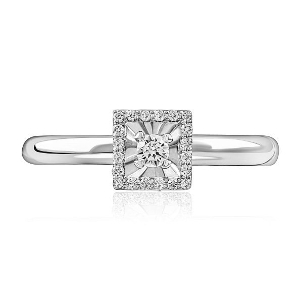 Кольцо из белого золота с бриллиантами