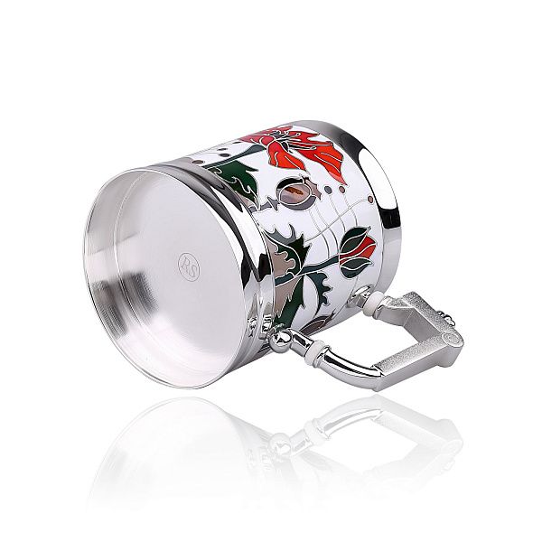 Чашка «Маки» из серебра 