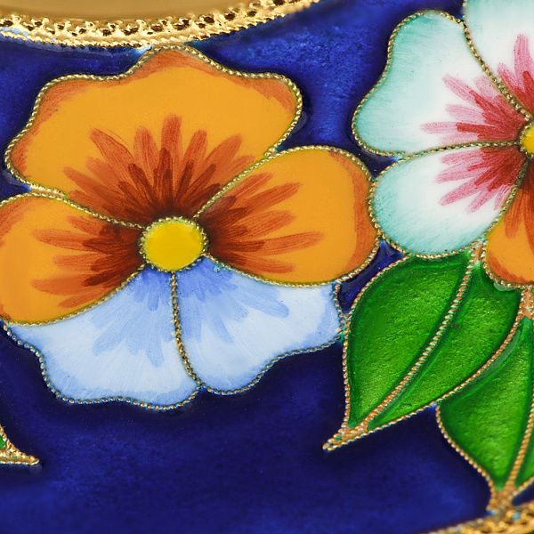 Блюдце «Цветы» из серебра 