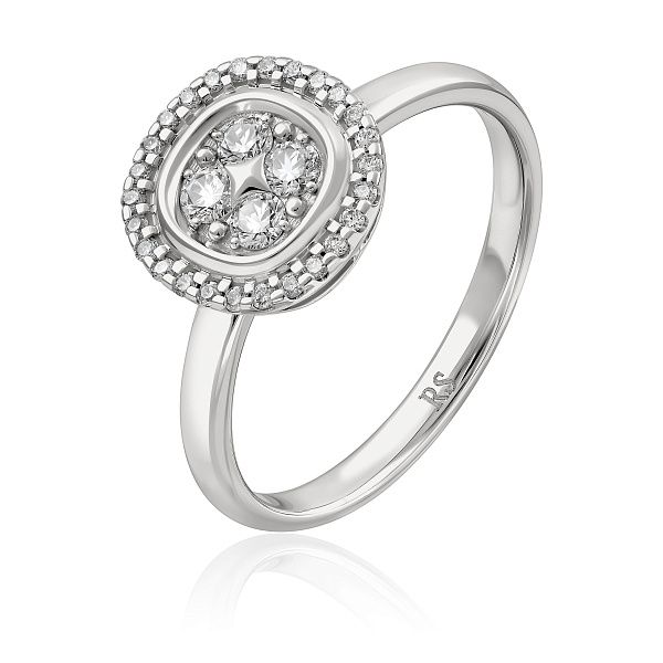 Кольцо из белого золота с бриллиантами