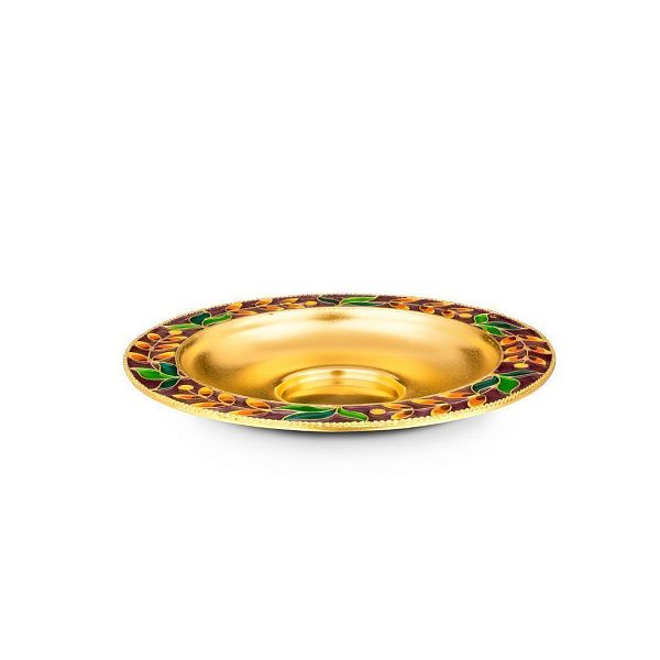 Блюдце «Лилии» из серебра 